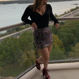 Sequin mini skirt